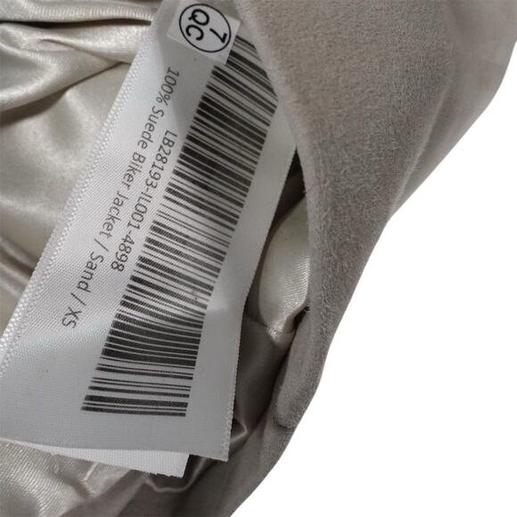 Quince Women's Size XS Biker Jacket Sand Tan 100% Suede Zip Casual NWT - Picture 9 of 13